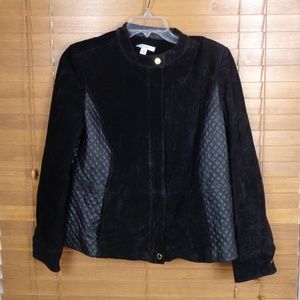 Isaac Mizrahi Live Quilted Leather & Suede Jacket